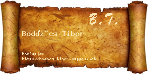 Bodócs Tibor névjegykártya